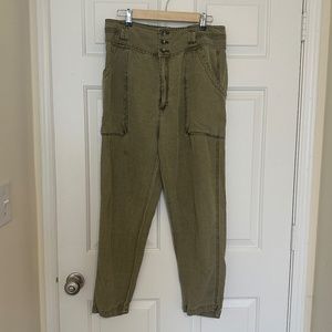 Free People Barrel Army Green Relaxed Pants - Size 10